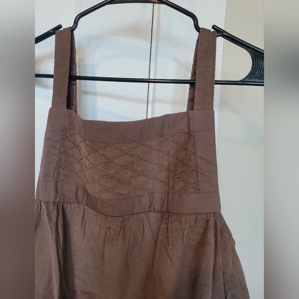 NWT Neuflora Brown Sleeveless Overall Dress